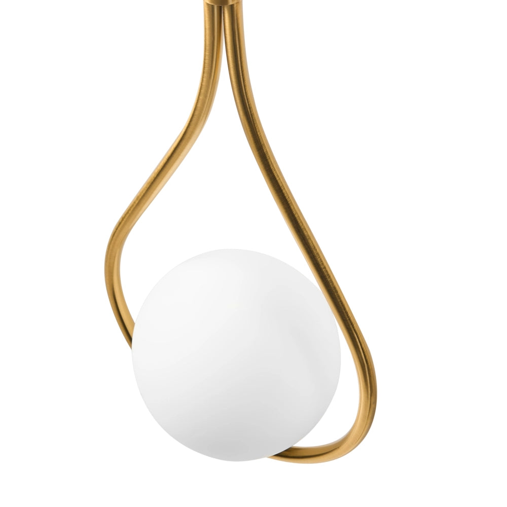 Lampada da parete Base in metallo dorato Paralume in vetro Elegante forma a lacrima Moderna Glam