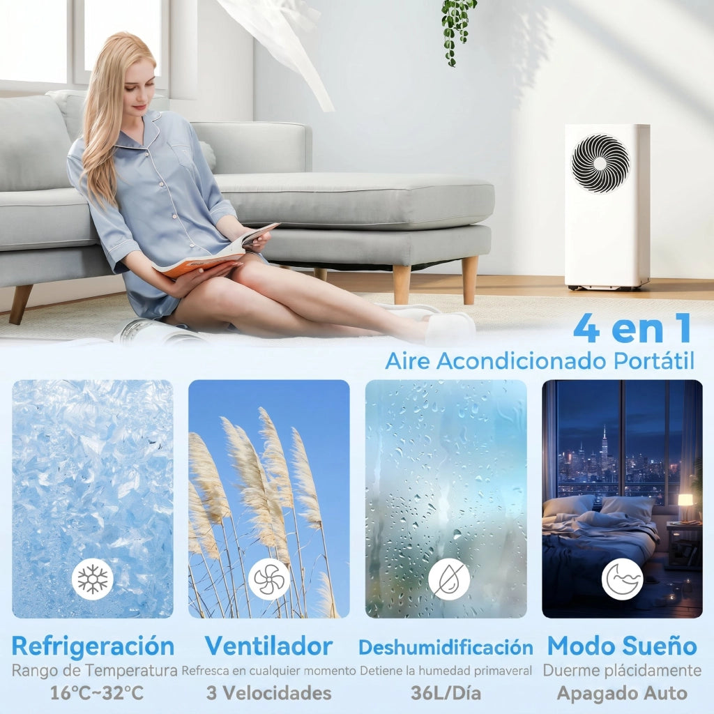 Condizionatore Portatile 7000 BTU 4 in 1 ¨C zephmum ¨C Bianco