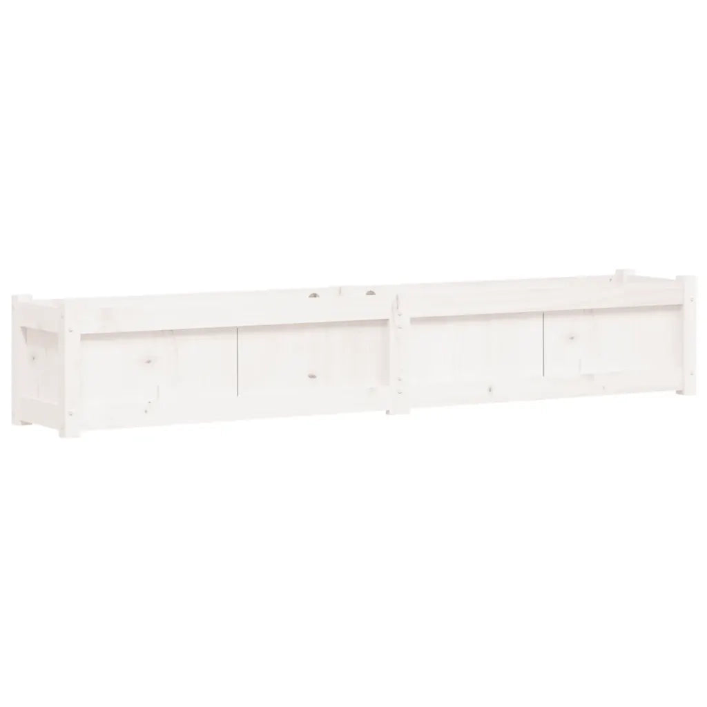 Fioriera da Giardino Bianca 180x31x31 cm Legno Massello di Pino 837496