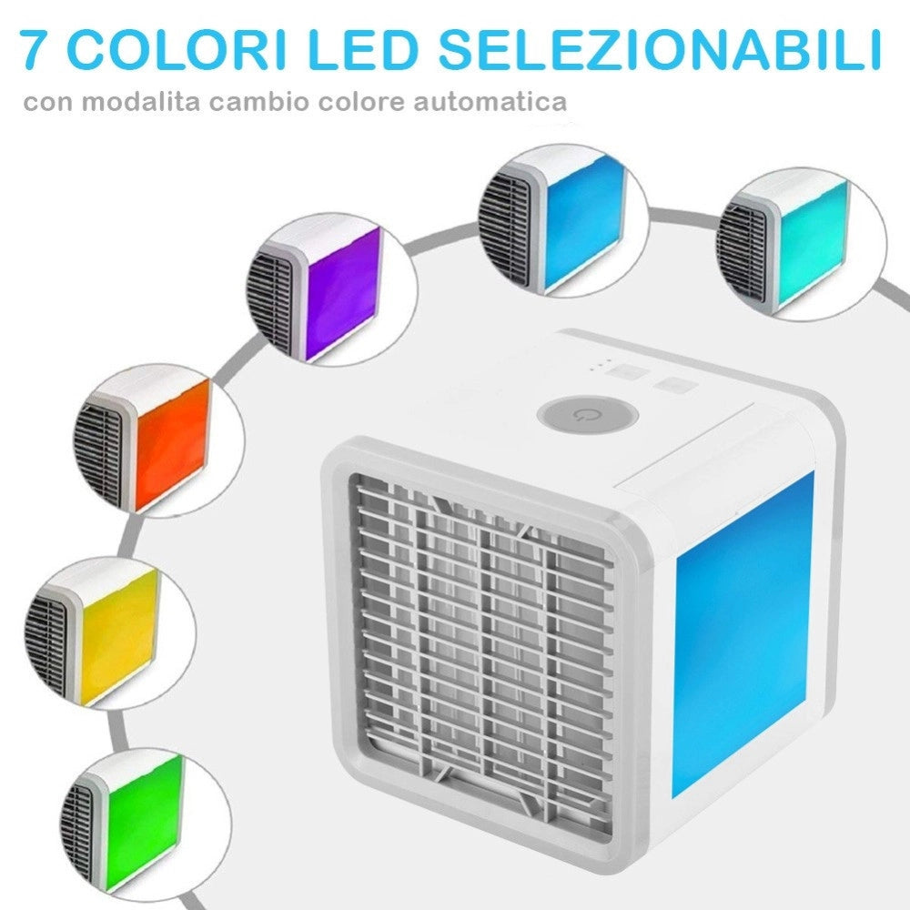 Trade Shop - Mini Condizionatore Portatile Deumidificatore A Acqua Usb Ventilatore Auto Led -