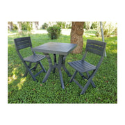 SET DUETTO RESINATAVOLO + 2 SEDIE ANTRACITE DIMAPLAST 2000 1 PZ