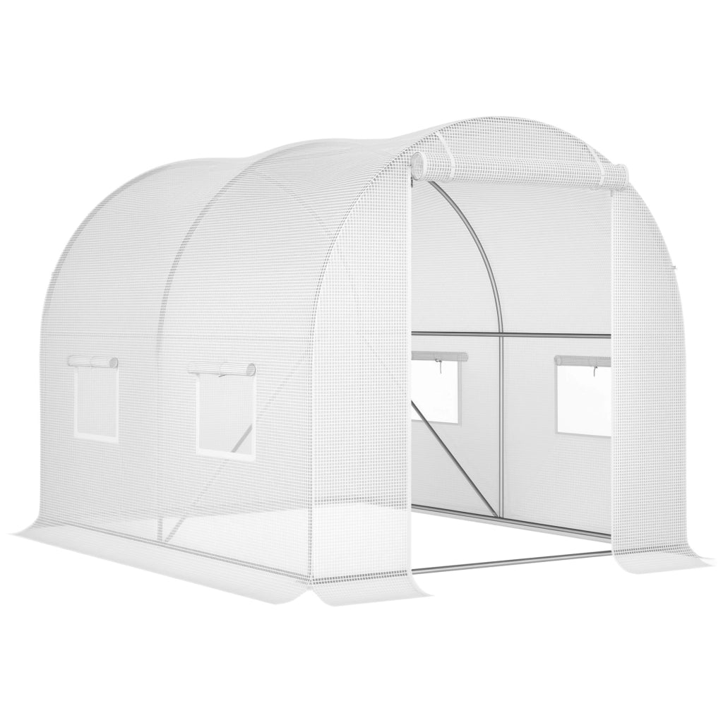 Serra da giardino tunnel 6 m2 ¨C zephmum ¨C 3x2x1.9 m acciaio verniciato bianco