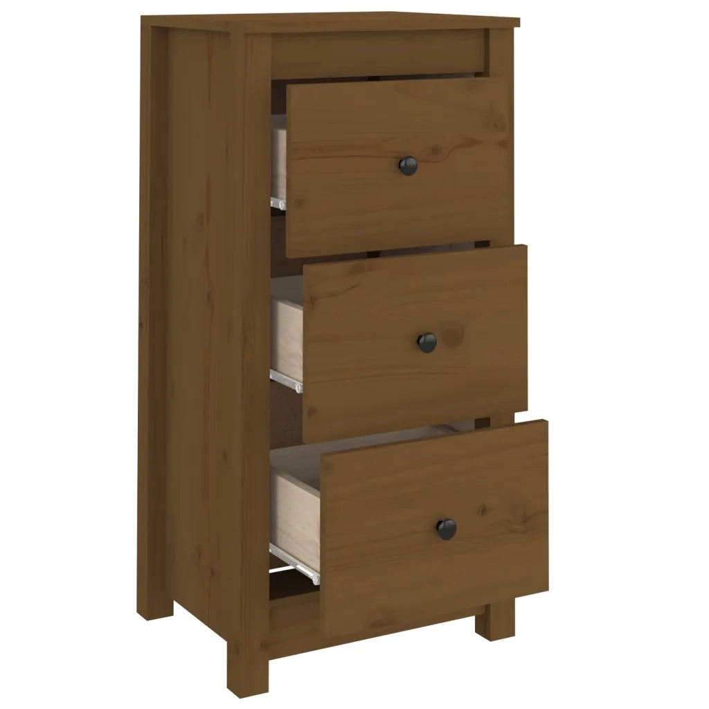 Credenze 2 pz Ambrate 40x35x80 cm in Legno Massello di Pino 813746