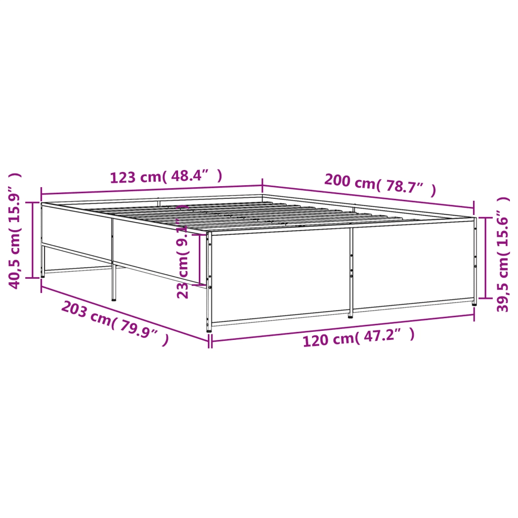 Giroletto Grigio Sonoma 120x200 cm in Legno Multistrato Metallo 3279895