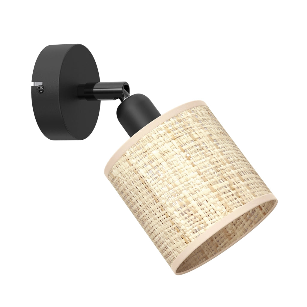 Faretto parete/soffitto Luminex Rattan Spot nero rattan E14