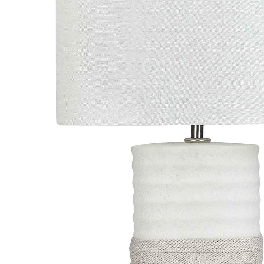 Lampada da tavolo Lampada da comodino con paralume in lino con base in ceramica beige