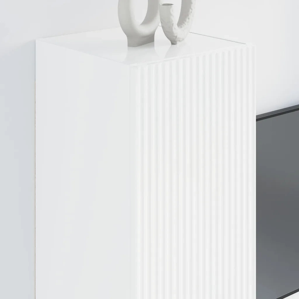 Mobile TV da parete Bianco Lucido 30 x 31 x 80 cm 892297