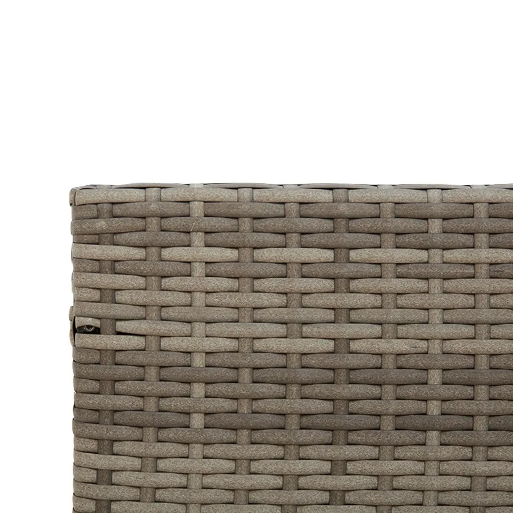 Divano da Giardino con Tavolo e Cuscini a L Grigio Polyrattan 369037