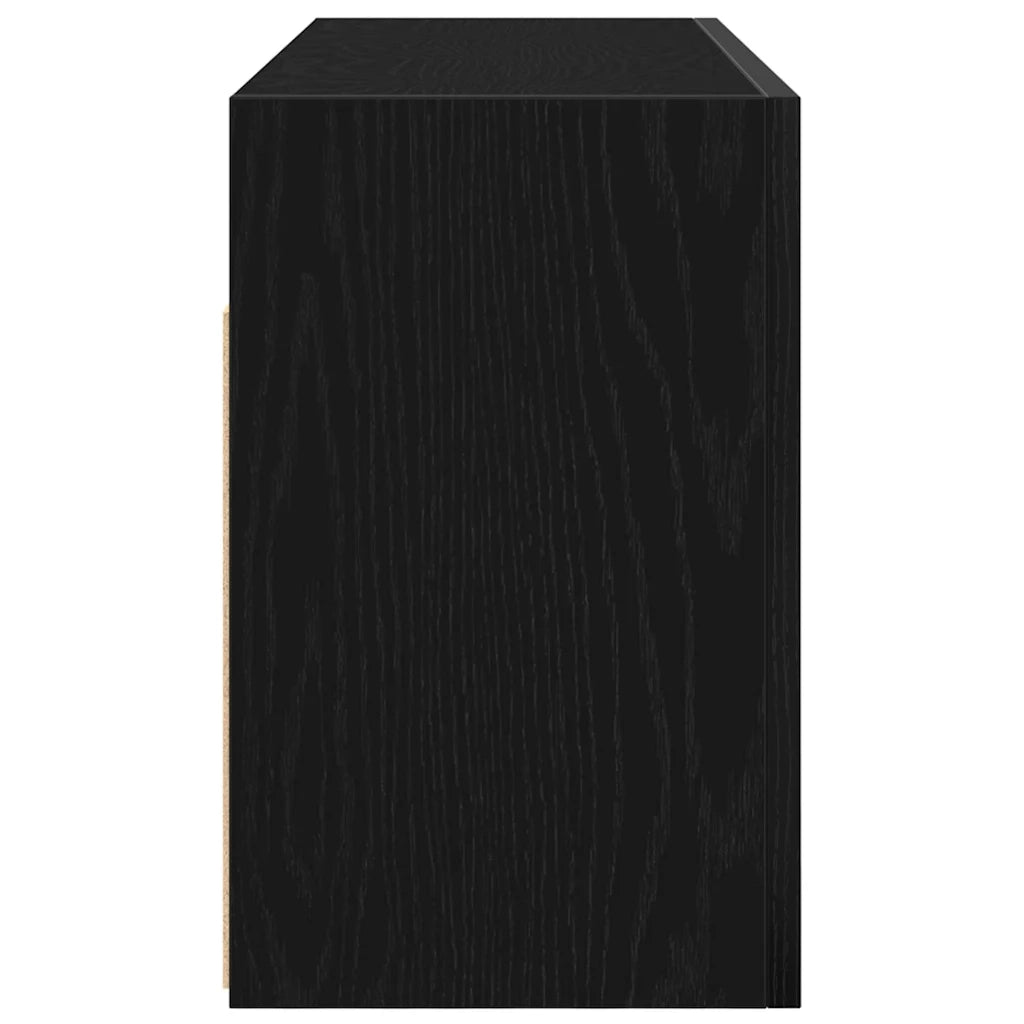 Mobile da Bagno a Parete Nero 80x25x40 cm in Truciolato