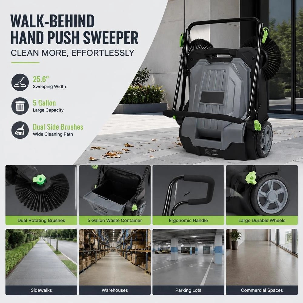 Hand-operated Floor Sweeper With A 65 Cm Width And A 19 L Waste Container