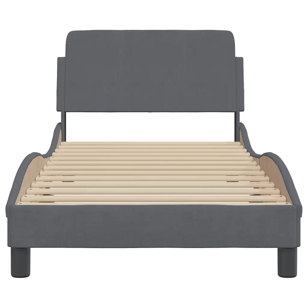Struttura letto Dover Grigio Scuro 90x190 cm in Velluto 373321