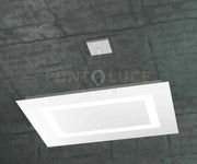 CARPET SOSPENSIONE RETTANGOLARE GRANDE 4+2 LUCI BIEMISSIONE BIANCO 1137-SRG+2-BI