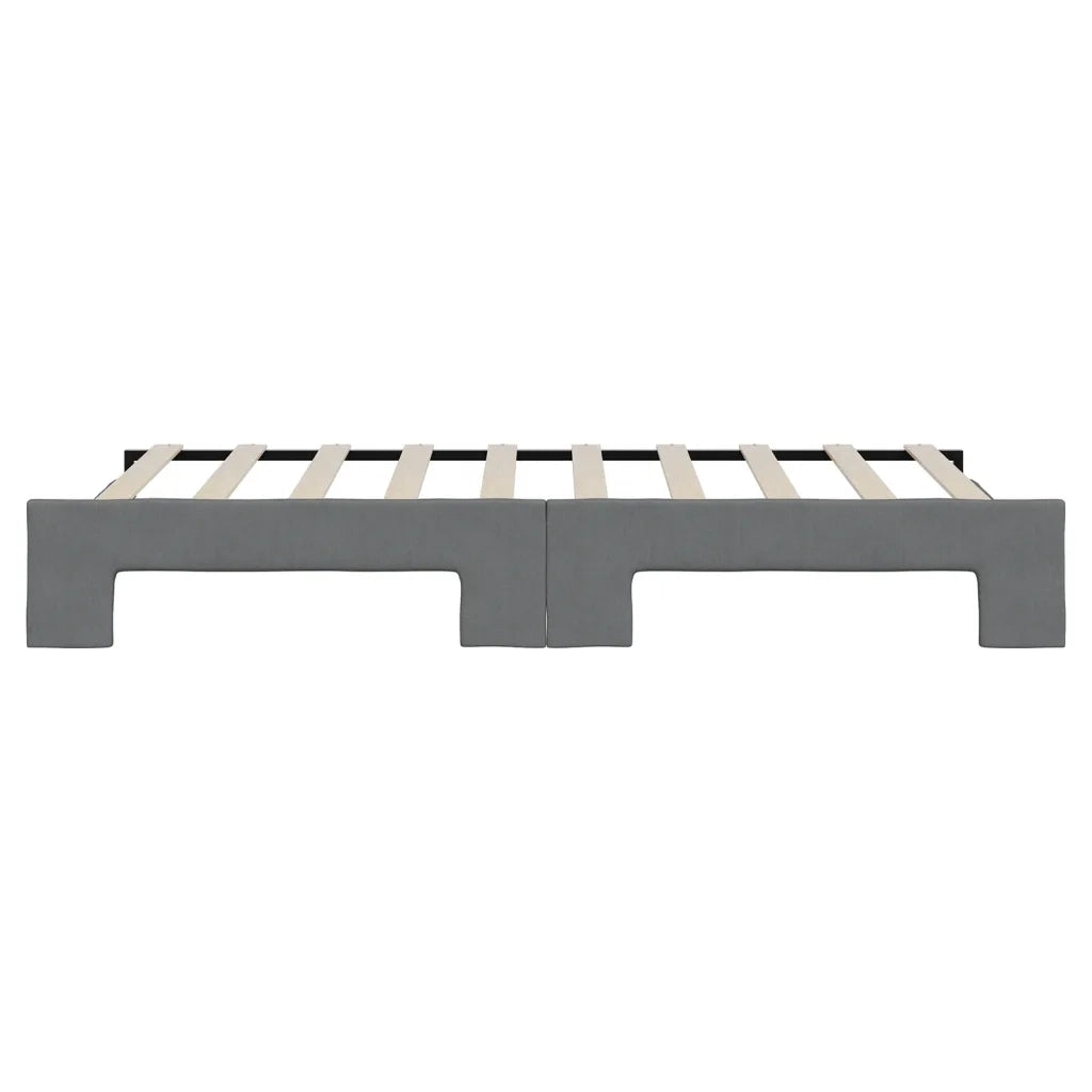 Divano Letto con Letto Estraibile Grigio Scuro 90x190cm Tessuto