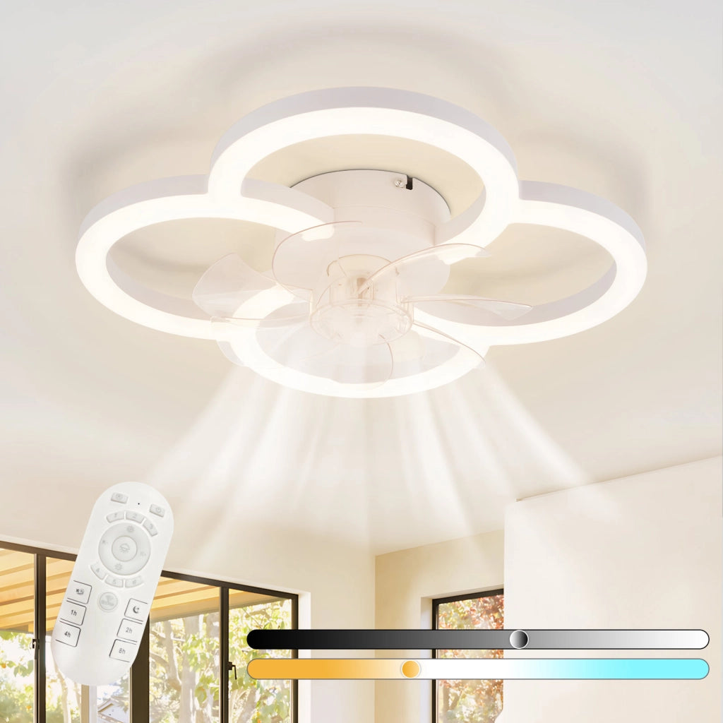 ZMH Ventilatore da soffitto con luce silenzioso a 6 velocità moderno dimmerabile per soggiorno