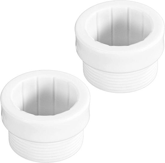 Adattatore per parasole in plastica - copertura per manico di parasole - accessorio per patio con vite - 2 pezzi - bianco - adatto per parasoli da 1 3/4 pollici