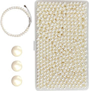 Decorazioni per collane e bracciali in vetro - perle in vetro beige, 1200 pezzi, 6 mm, per decorare collane e bracciali