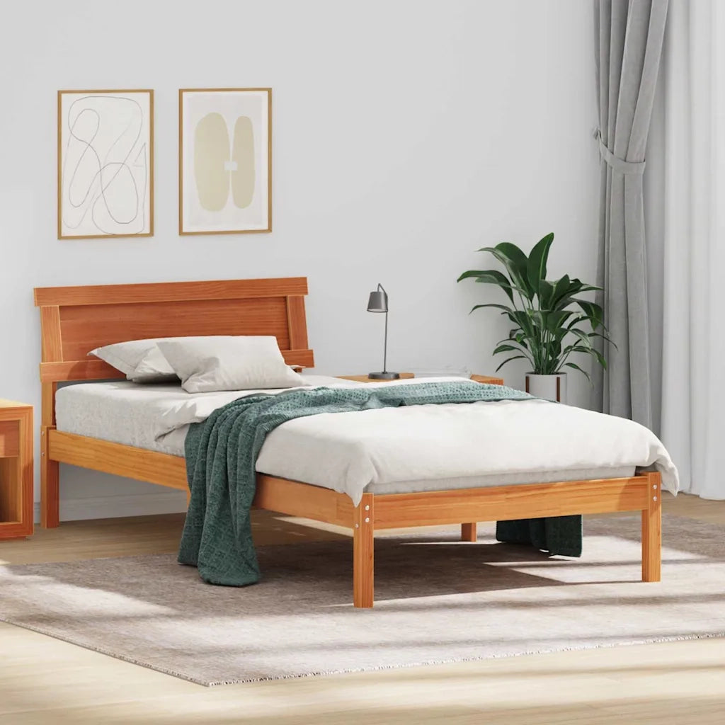 Struttura del letto Marrone cerato 75 x 190 cm Pino massello 872847
