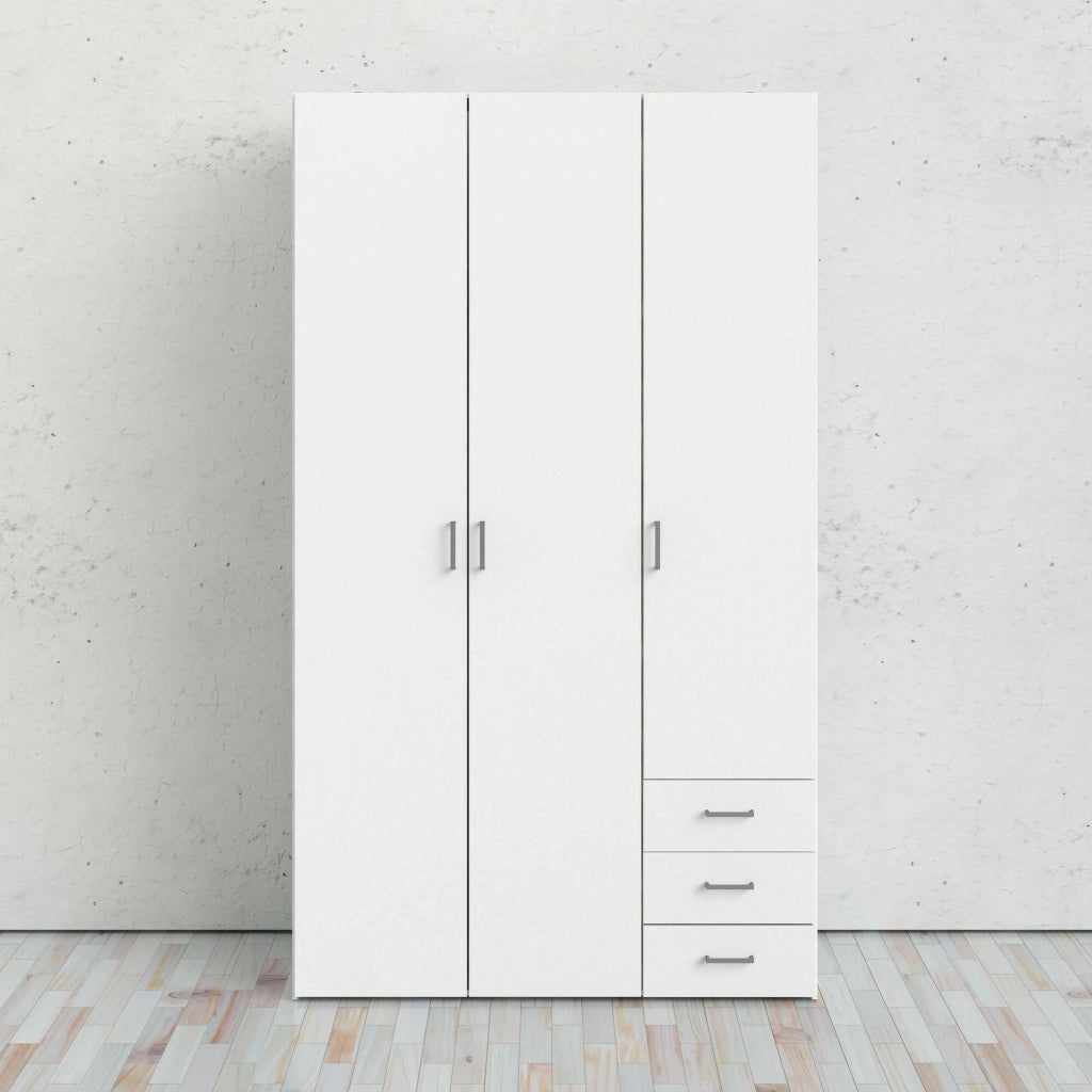 Aquilone, Guardaroba 3 ante\ Appendiabiti, 49.5x200.4h cm Bianco