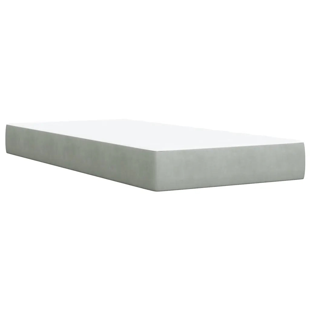 Giroletto a Molle con Materasso Grigio Chiaro 90x190 cm Velluto 3290798