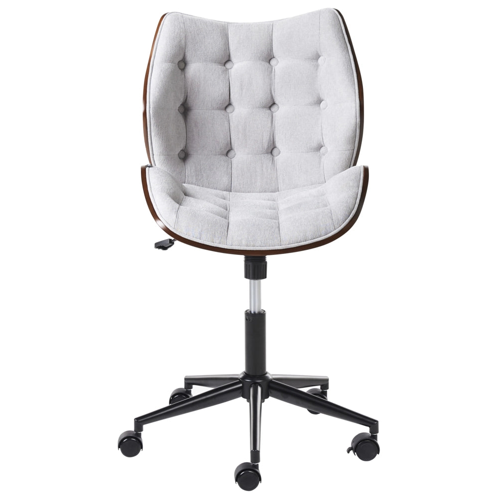 Sedia da ufficio in lino grigio legno scuro e grigio arredamento da ufficio elegante