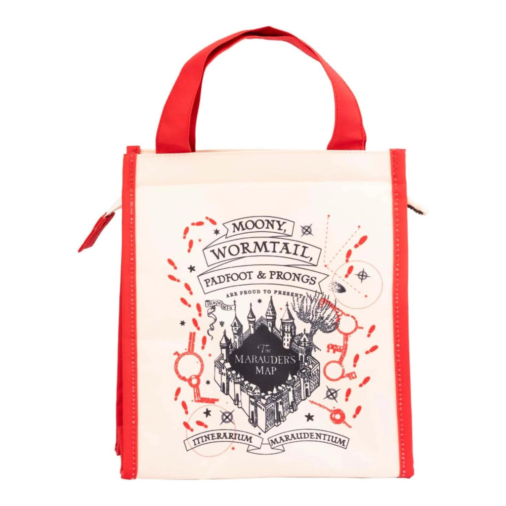 Borsa termica Mappa del Malandrino con manici e tasca per bottiglia Rosso Harry Potter