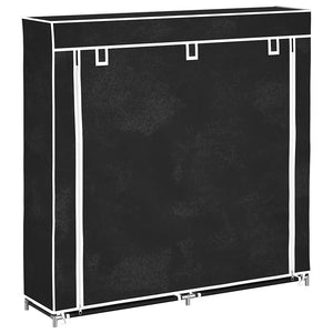 Scarpiera in Tessuto Richiudibile 115 x 28 x 110 cm Nera  cod mxl 53228
