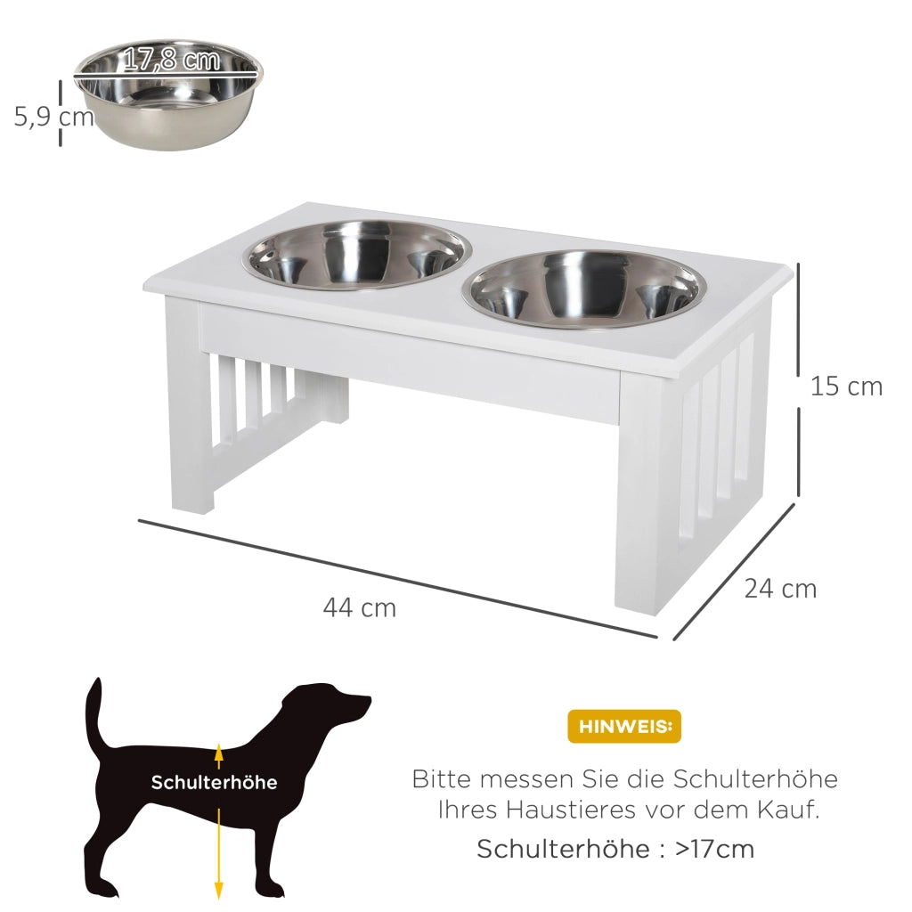 Stazione Cibo Cane ¨C zephmum ¨C 44x24x15cm Bianco