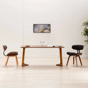 Sedie da Pranzo 2 pz Legno Curvato e Tessuto Grigio 283123