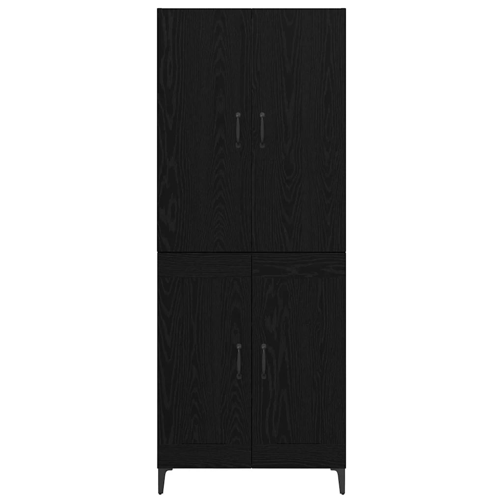 Credenza Rovere Nero 69,5 x 34 x 180 cm Legno ingegnerizzato 3403588