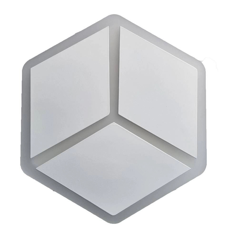 Trade Shop - Applique Led A Muro Lampada Moderna 12w Effetto Cubo 3d 3 Modalità Luce Aq11-3c -