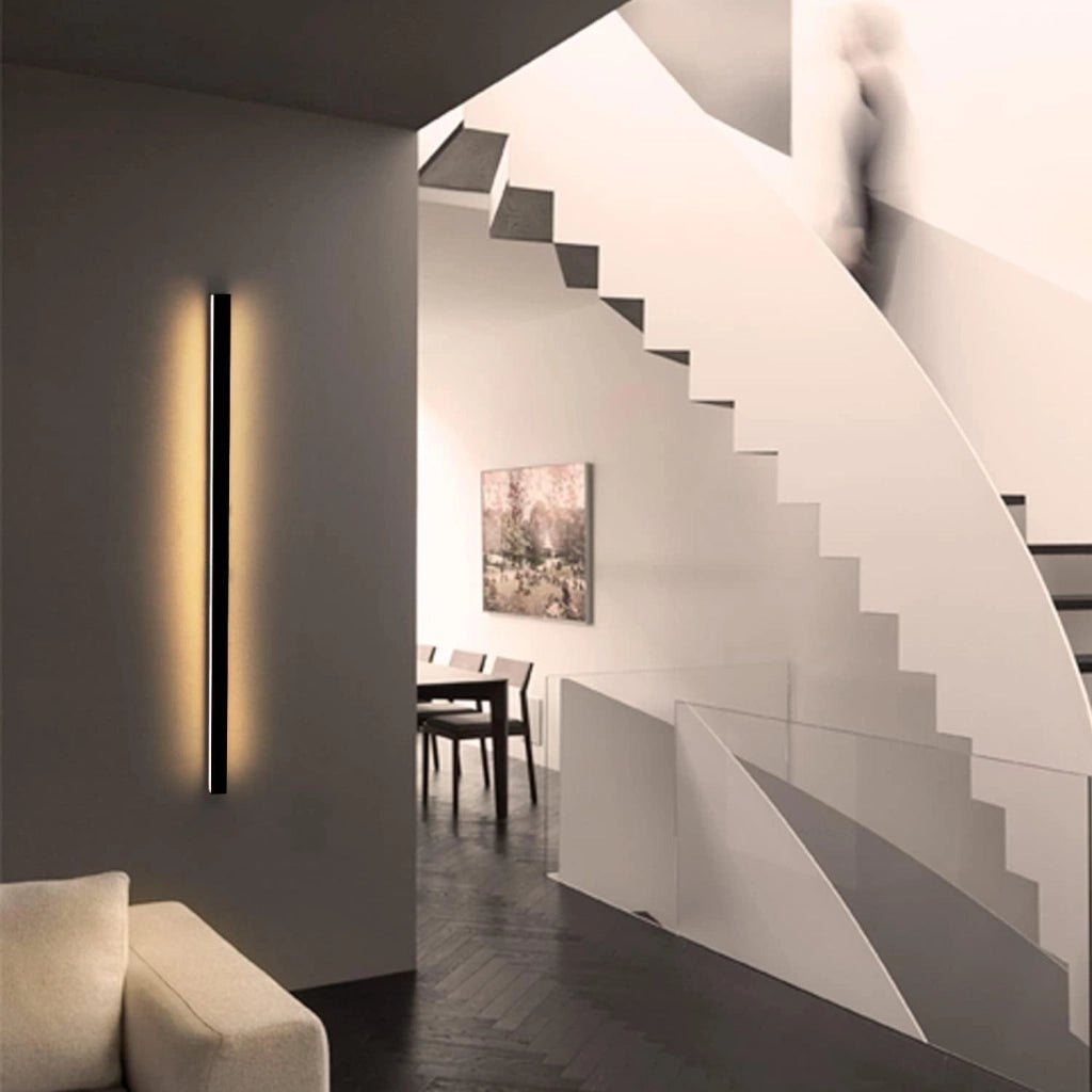ZMH Applique da parete a LED per interni nera 80cm lampada da parete moderna 3000K per corridoio e camera da letto