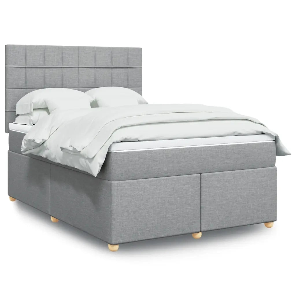 vidaXL Giroletto a Molle con Materasso Grigio Chiaro 160x200cm Tessuto