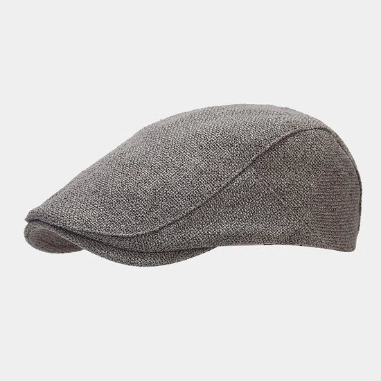 Petten per uomo, cappello di lino e newsboy con cappuccio regolabile e forma becco d'oca, ventilato - grigio