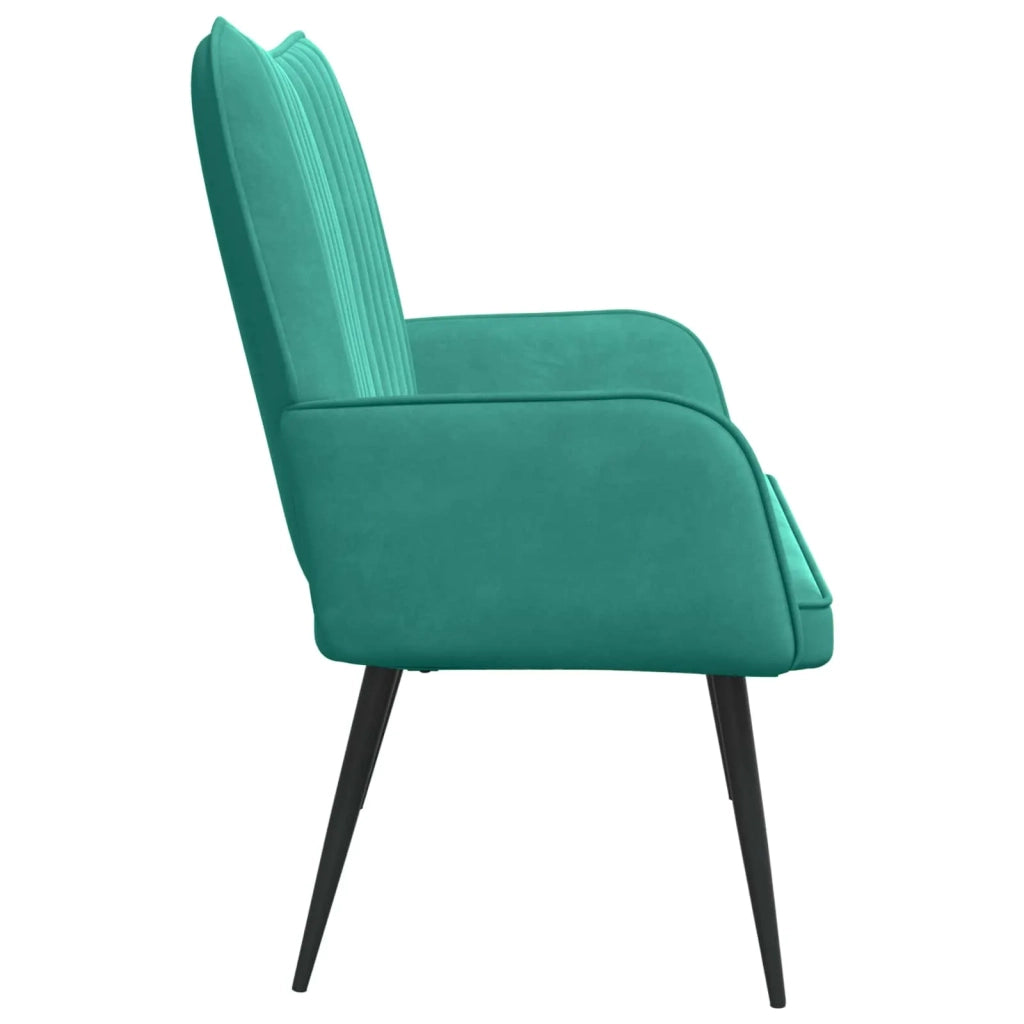 Sofa a Due Posti Turchese 115 x 61 x 87 cm Velluto 42028969