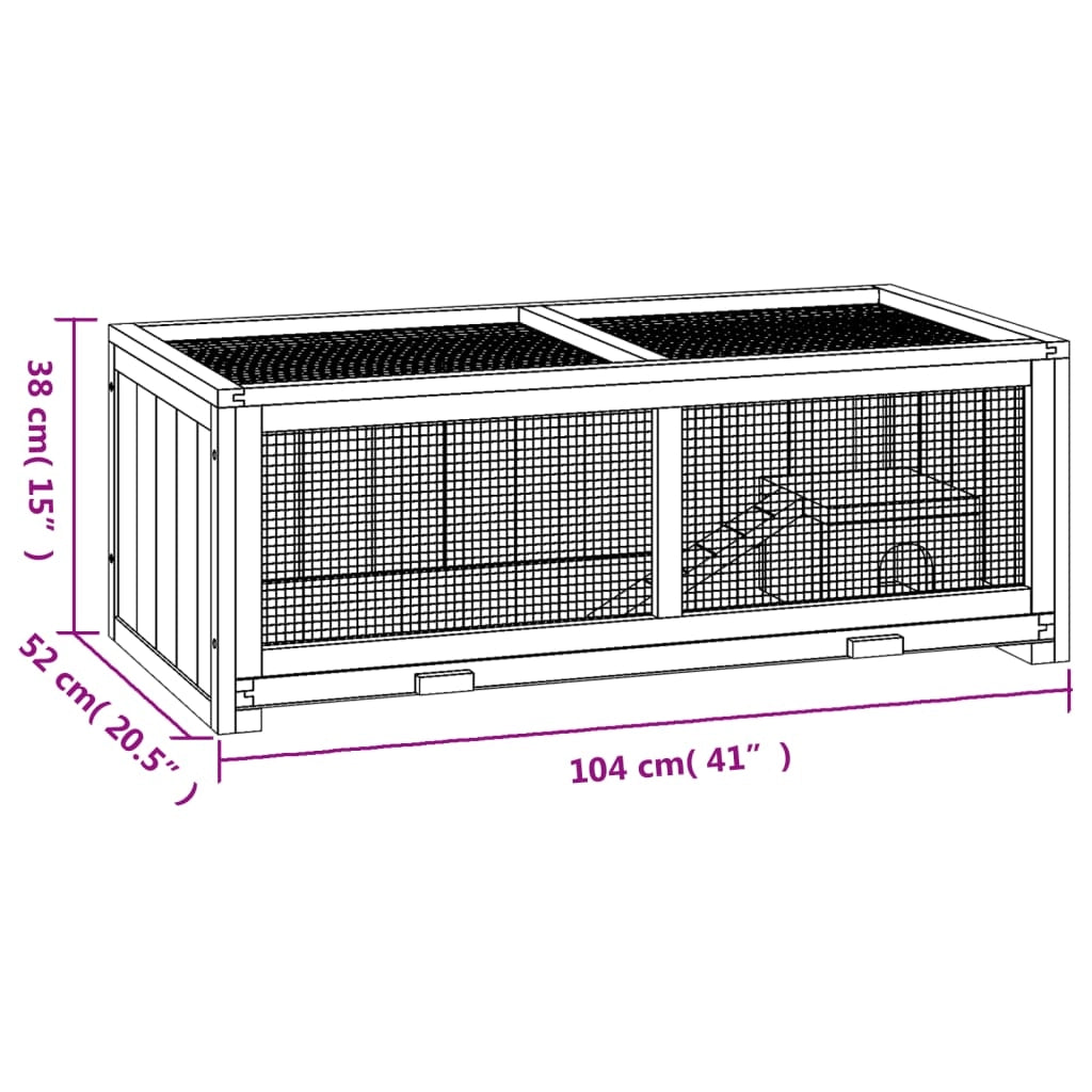 Gabbia per criceti 104 x 52 x 38 cm in legno massello di abete marrone 02_0041676