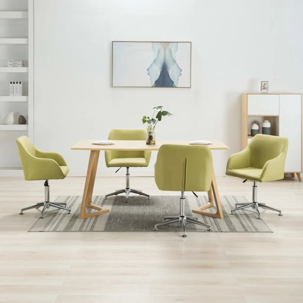 Sedie da Pranzo Girevoli 4 pz Verde in Tessuto 278437