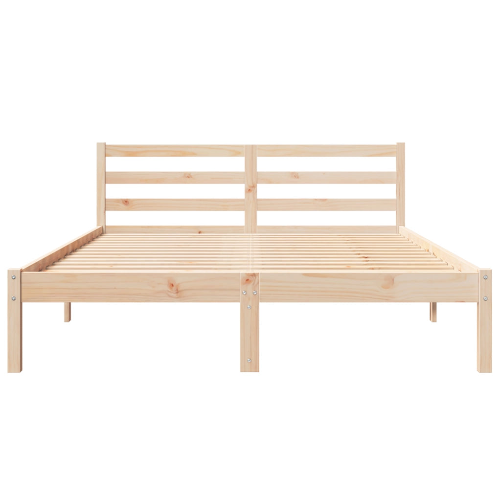 Struttura del letto  con testiera 160x210 cm in legno massello di pino