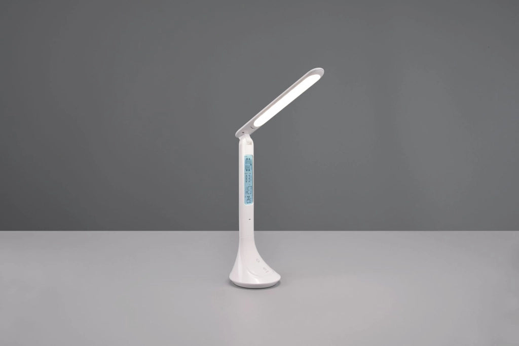 PATTY LAMPADA DA STUDIO LED 4W 380lm, 4000K BIANCA RICARICABILE CON ORA, DATA E SVEGLIA ACCENSIONE TOUCH H. 34CM DIMMERABILE