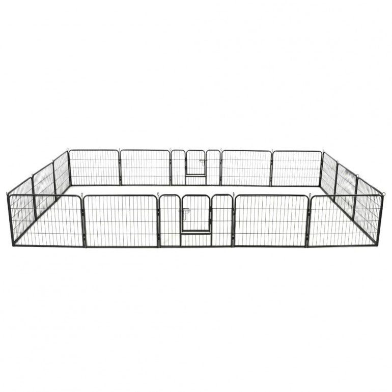 Recinto circolare box per cani Ezooza Opole con 16 pannelli in acciaio da 60 x 80 cm cadauno