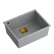 Lavello In Granito David 50 Grey Metallic Tappo oro