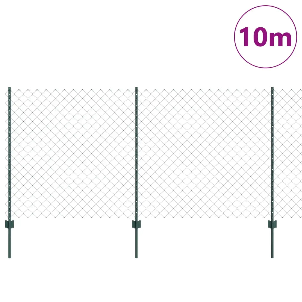 Recinzione a maglie con palo 10 x 1,2 m Verde Rete 3336241