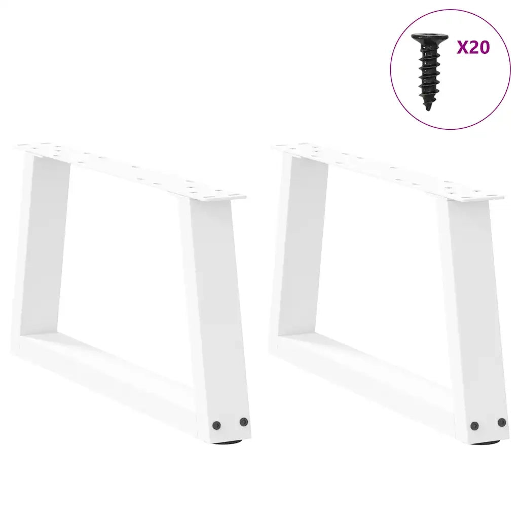 Gambe per Tavolino da Caffè a Forma di V 2 pz Bianche 50x(30-31,3) cm Acciaio 4012529