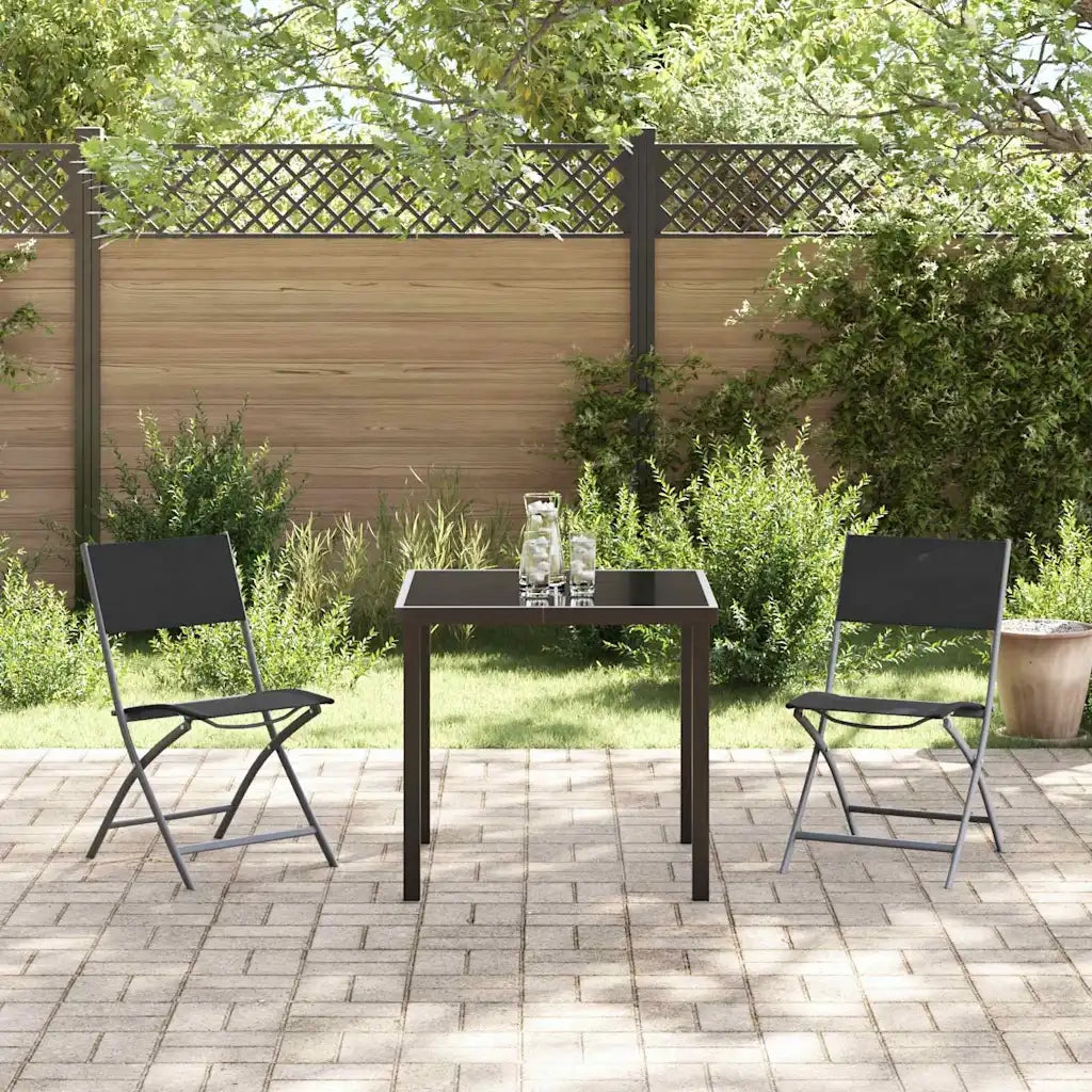 Set da Pranzo per Giardino 3 pcs Nero 3379373