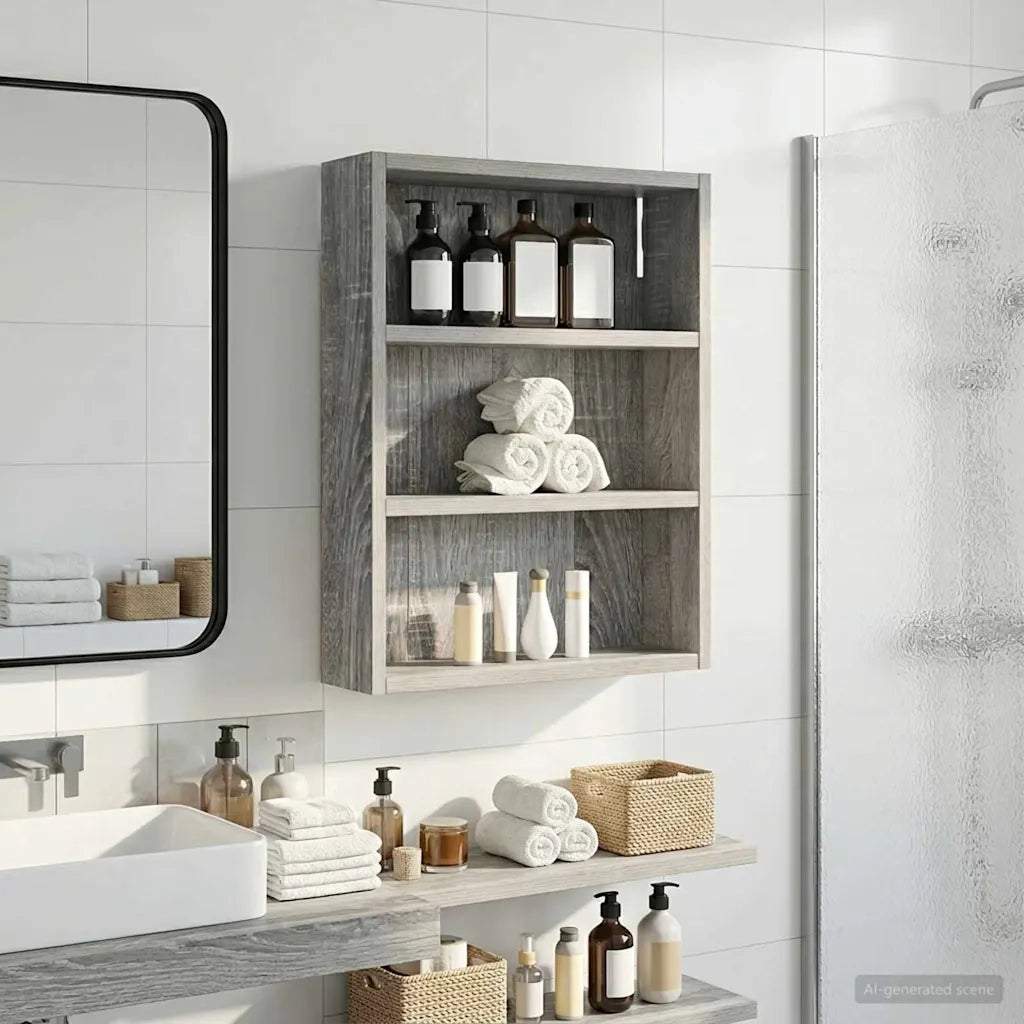 Armadio da bagno a muro Sonoma grigia 40 x 10 x 50 cm 889348