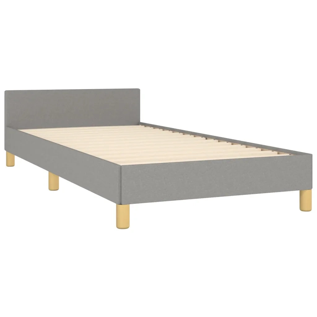 Giroletto con Testiera-Struttura Letto con testiera Grigio Chiaro 80x200 cm in Tessuto