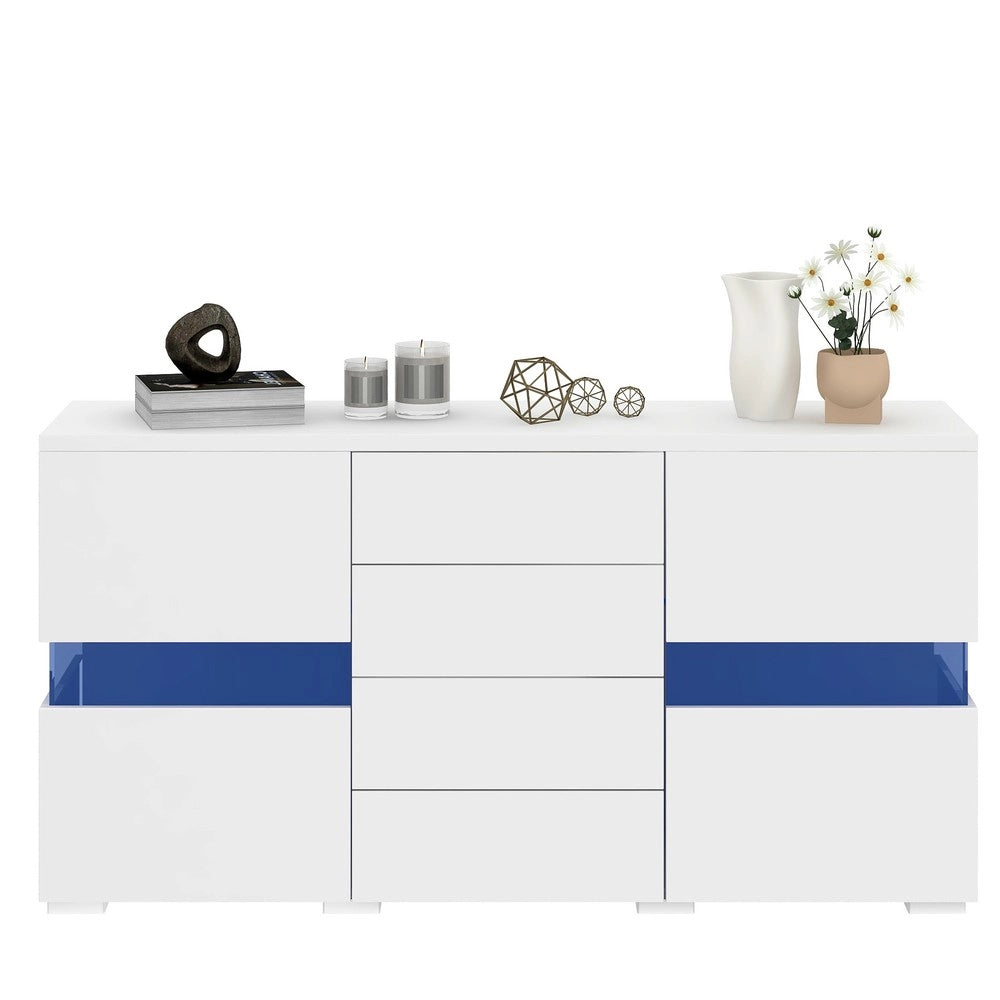 Credenza Laccata con LED 16 Colori ¨C MINIMAL ¨C Bianco Lucido