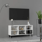Mobile TV con Gambe in Metallo Bianco 103,5x30x50 cm cod mxl 33997