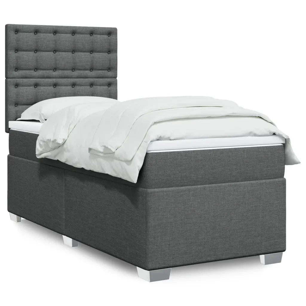 Giroletto a Molle con Materasso Grigio Scuro 80x200 cm Tessuto 3290330