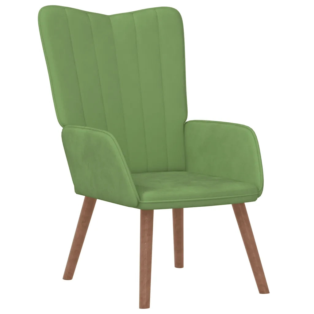vidaXL Poltrona Relax con Poggiapiedi Verde Chiaro in Velluto