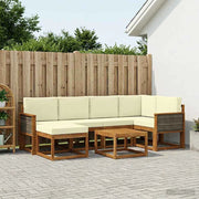 Set di divani da esterno 7 pz Naturale e Crema 3385366